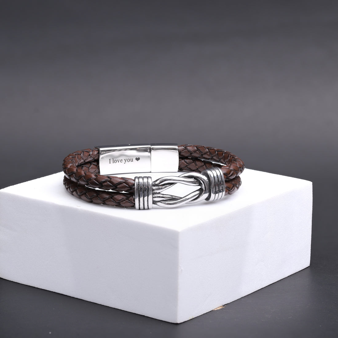 Personalized Knot Leather Bracelet for Men