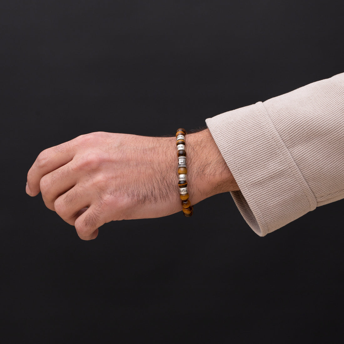 Unique Tiger Eye Bracelet with Engravable Cross - Ideal for Personalized Gifts