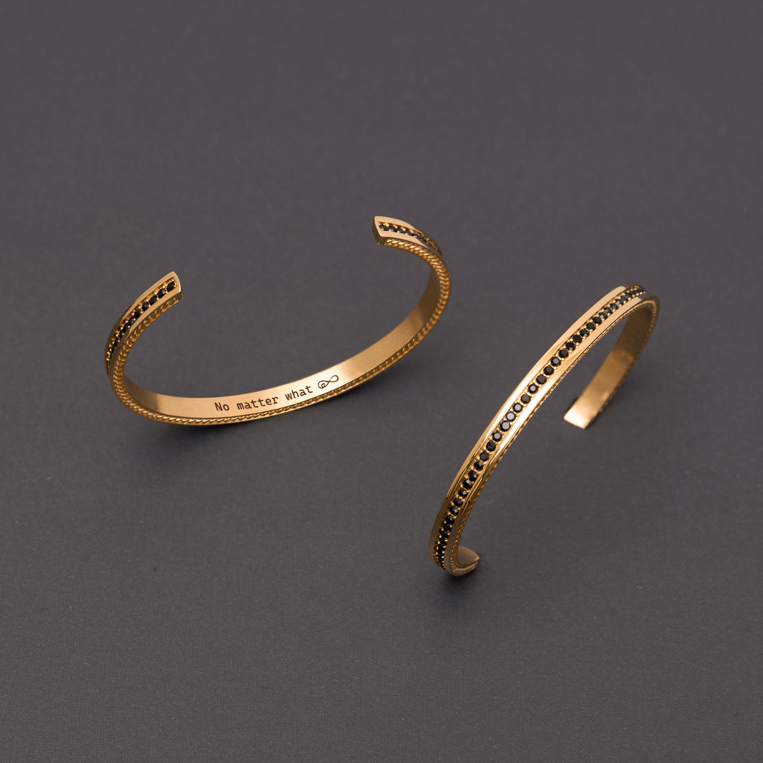 Gold Cuff Bracelet with Pave Gemstones – A sleek gold cuff bracelet adorned with shimmering pave gemstones, perfect for a personalized touch.