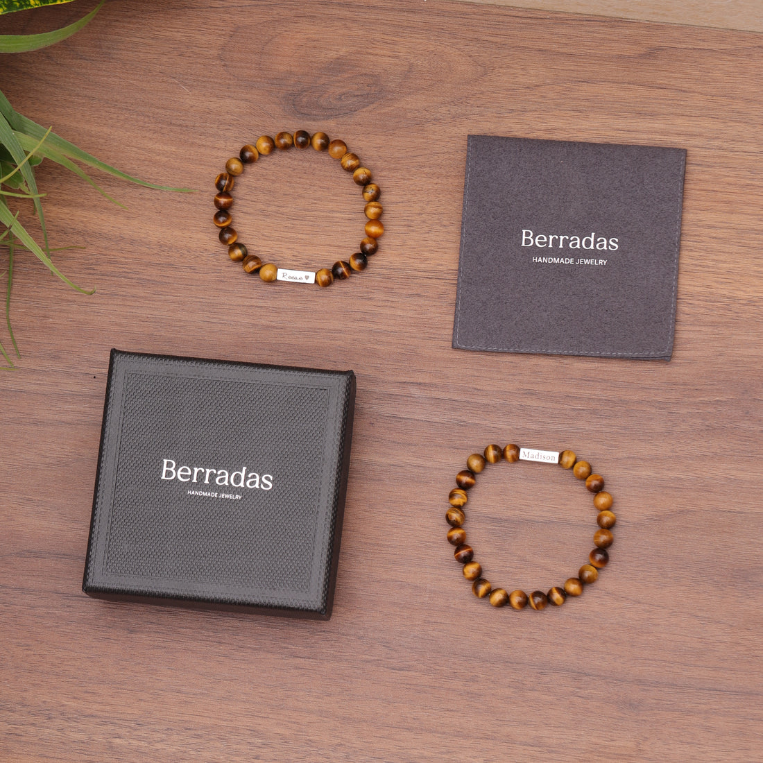 Custom Engraved Tiger Eye Men's Bracelet, showcasing intricate design and craftsmanship