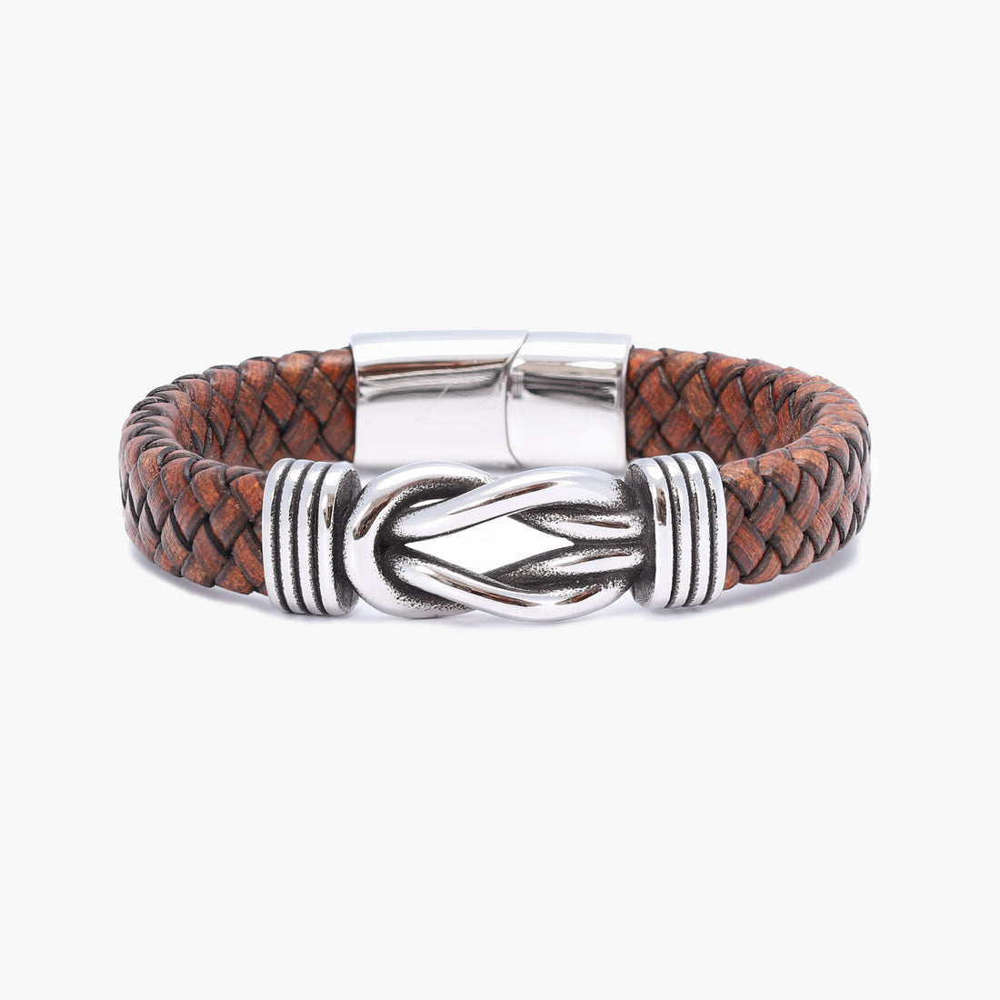 Handcrafted brown leather wristband, showcasing natural texture and timeless design