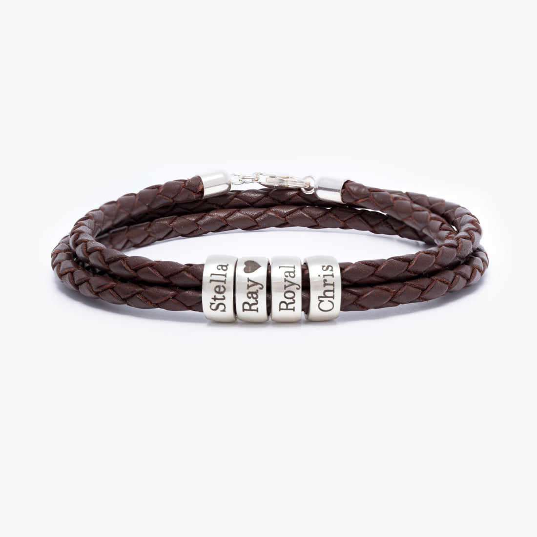 Customized Name Engraved Men's Triple Leather Bracelet