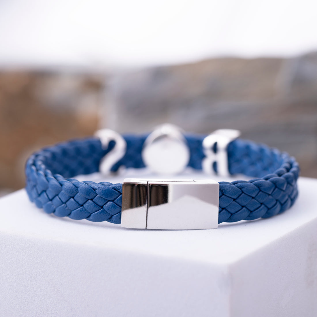 Customized Men's Bracelet featuring Unique Initials and Cross, ideal for Father's Day, spiritual fashion, and meaningful male gifts.