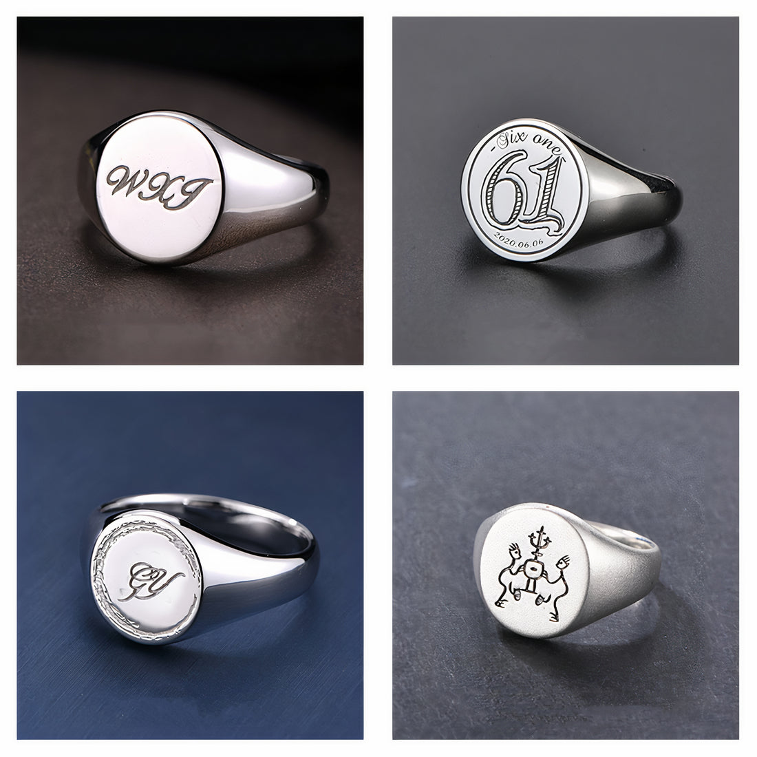 Custom Signet Ring - Personalized Ring for Men