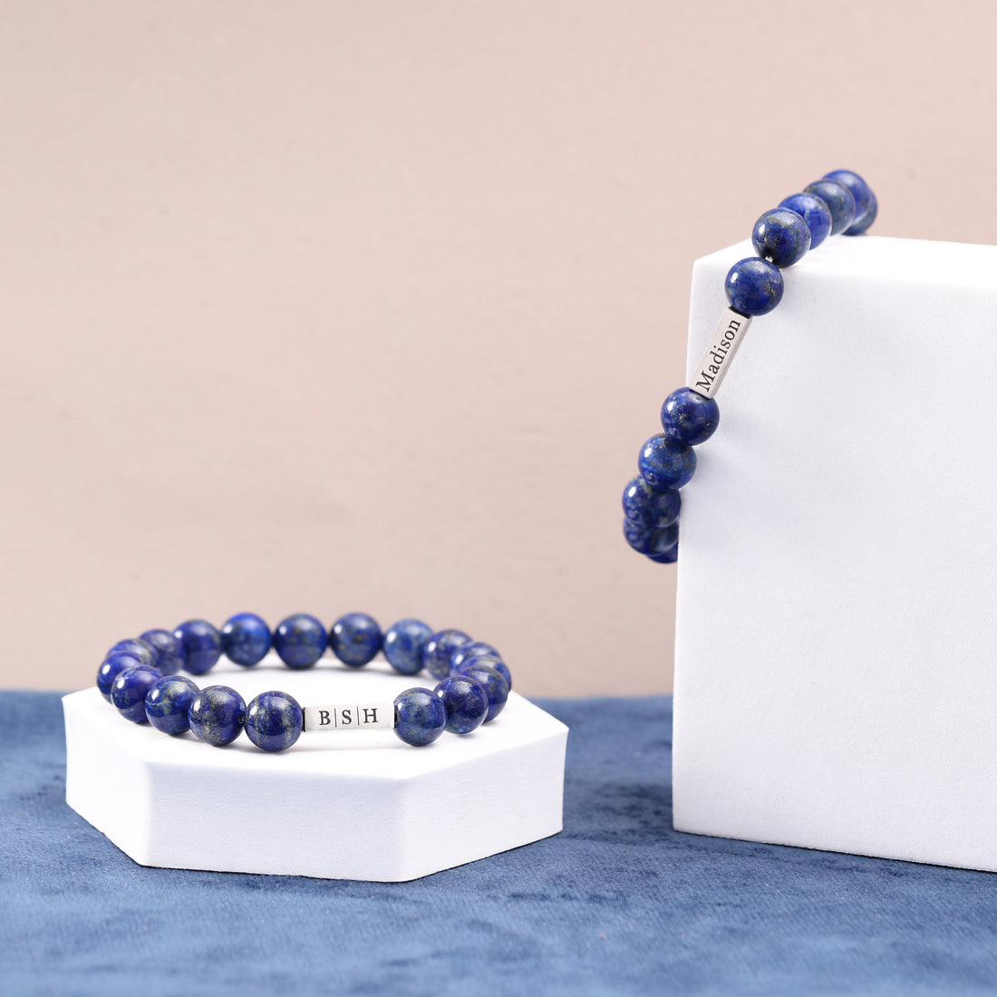 Lapis Lazuli Bracelet for Men with Custom Names