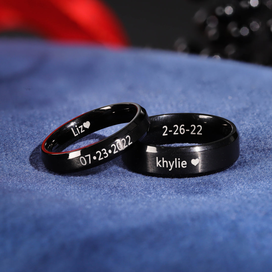 Custom promise ring for men, engraved gift for couples