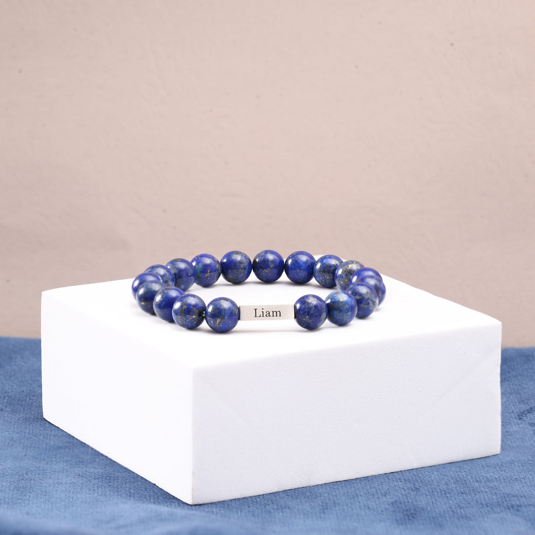 Lapis Lazuli Bracelet for Men with Custom Names