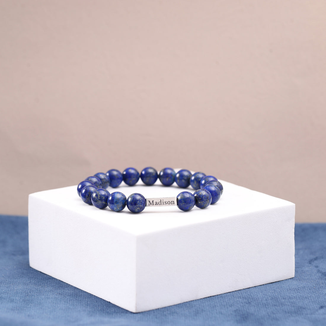 Lapis Lazuli Bracelet for Men with Custom Names