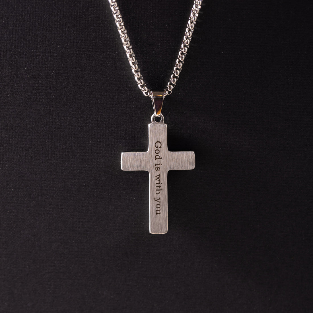 Engraved cross pendant for men – custom religious jewelry