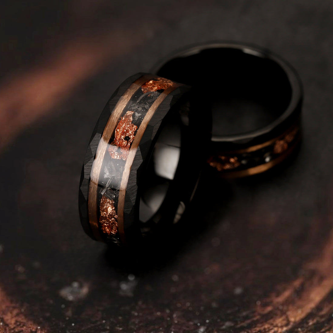 Luxury gift box for our Handmade Personalized Rose Gold Meteorite Ring for Men, showcasing premium craftsmanship and elegant presentation