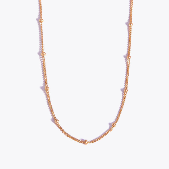 Beaded satellite chain Delicate curb chain Necklace with beads Jewelry chain Adjustable length chain Dainty satellite chain Versatile necklace chain Double-wrapped necklace Customizable jewelry Elegant chain design