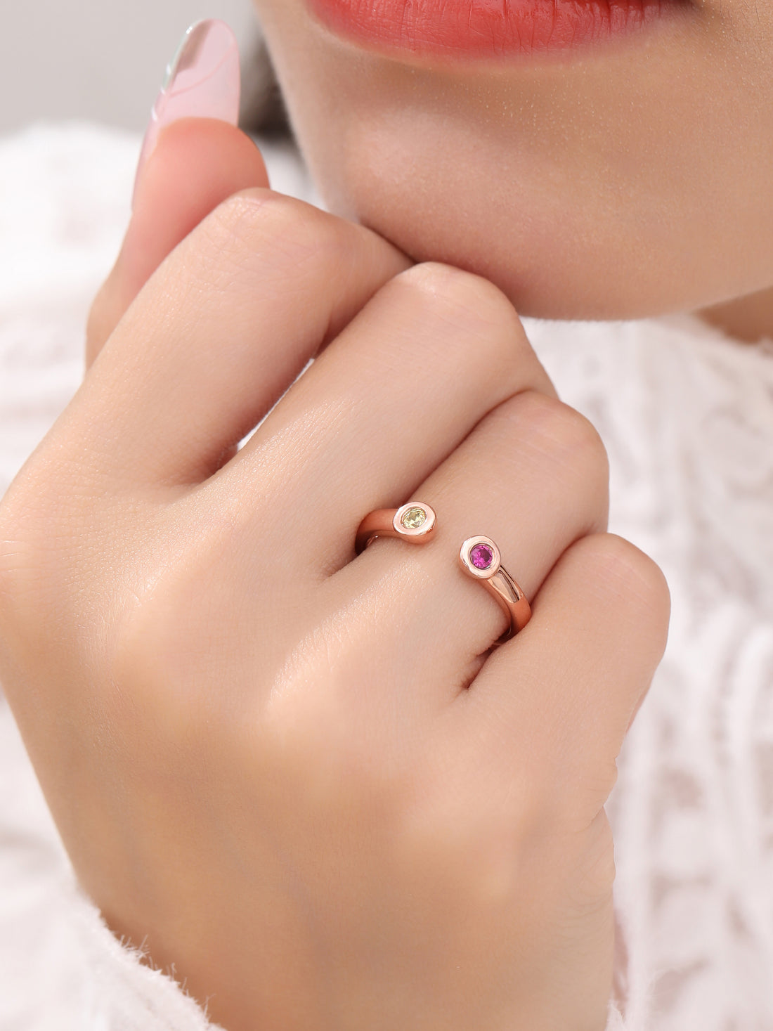 Double birthstone ring