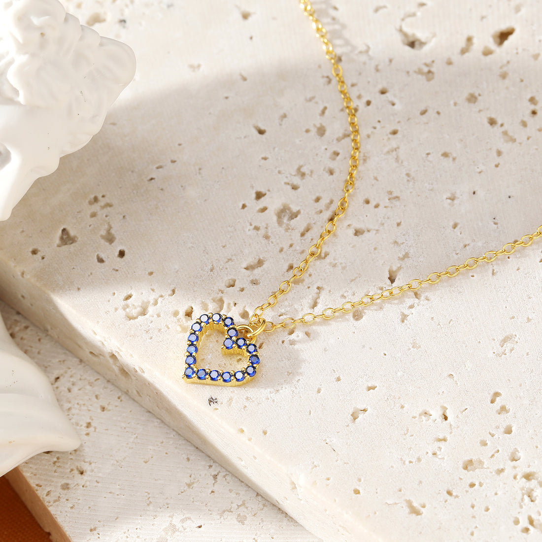 Blue Heart Pendant Necklace