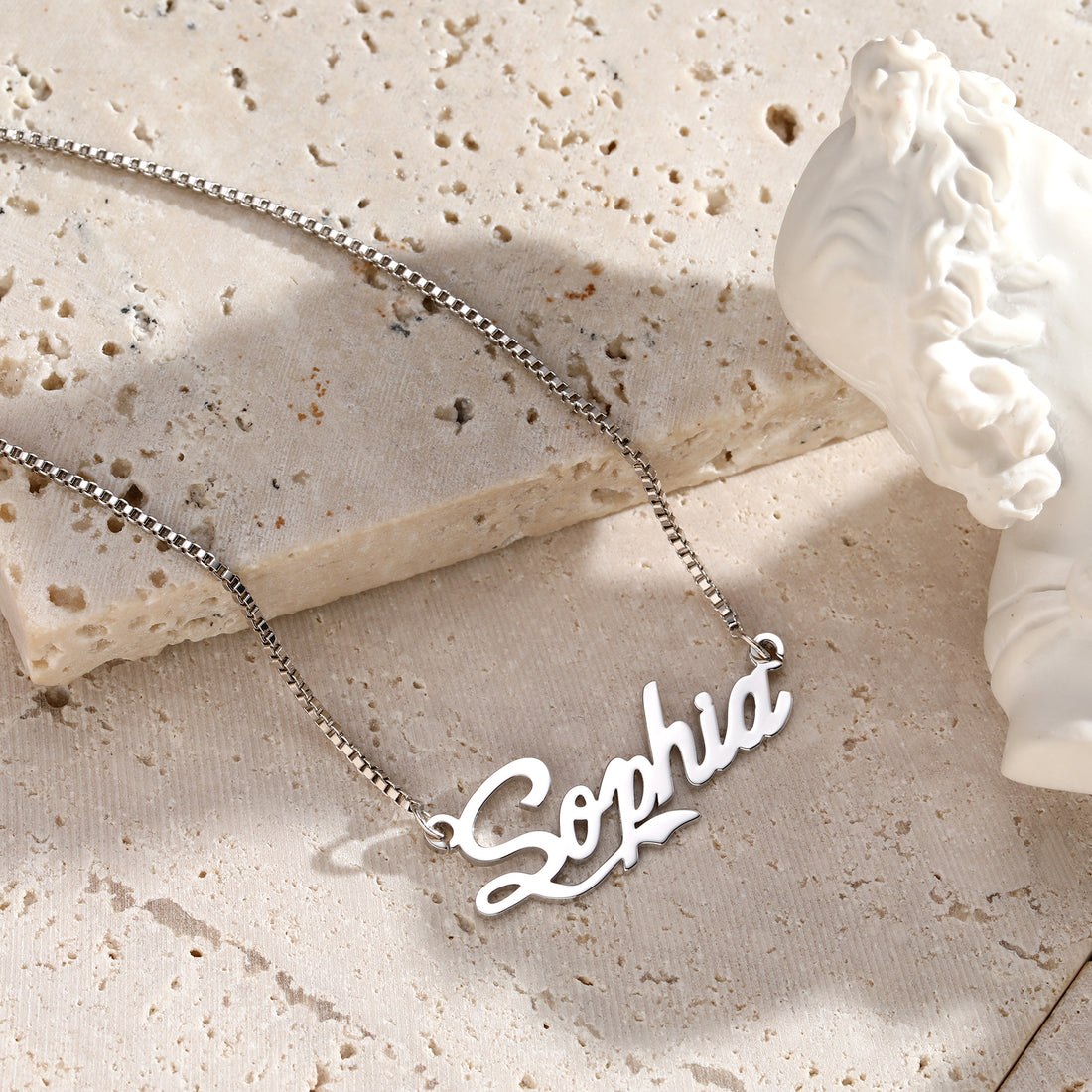 Sterling Silver Cursive Custom Name Necklace - Berradas Jewelry