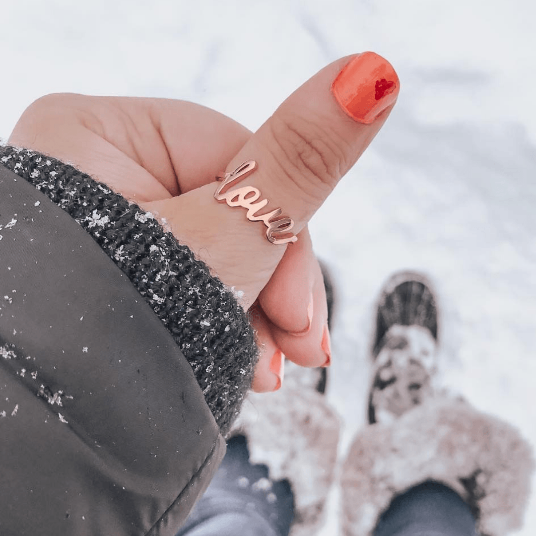 Cursive Name Ring