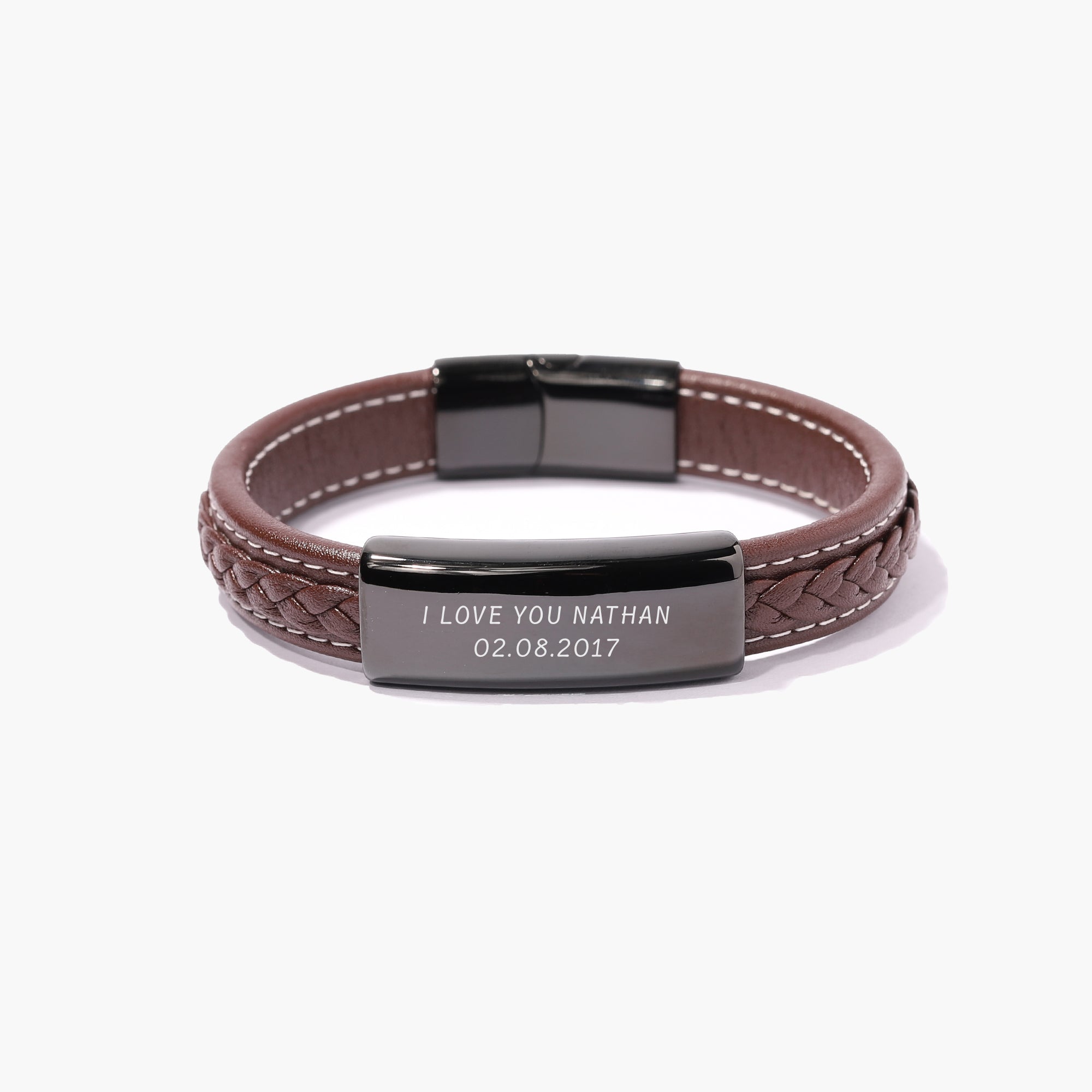 Raw Charm Bracelets Brown - Dark Brown Ruler Double Wrap Leather Bracelet