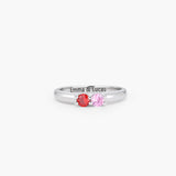 Custom Birthstones silver Prong Ring for women