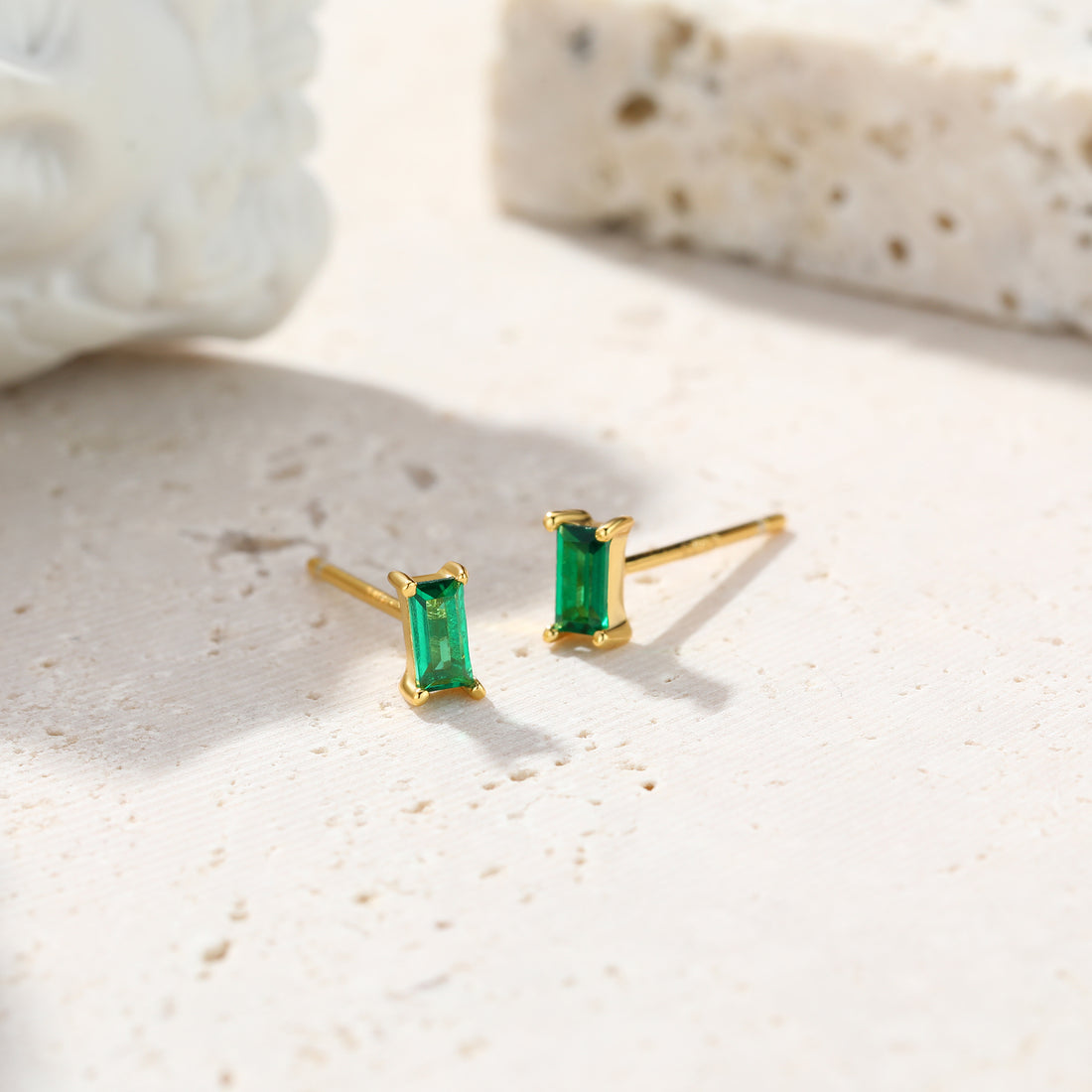 Delicate Emerald studs