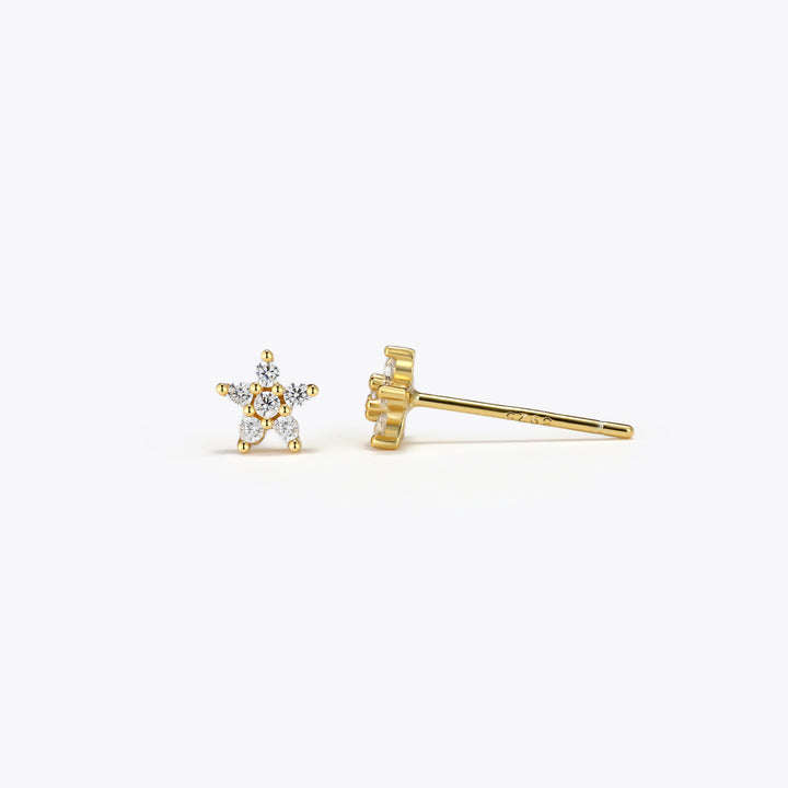 Pave flower studs