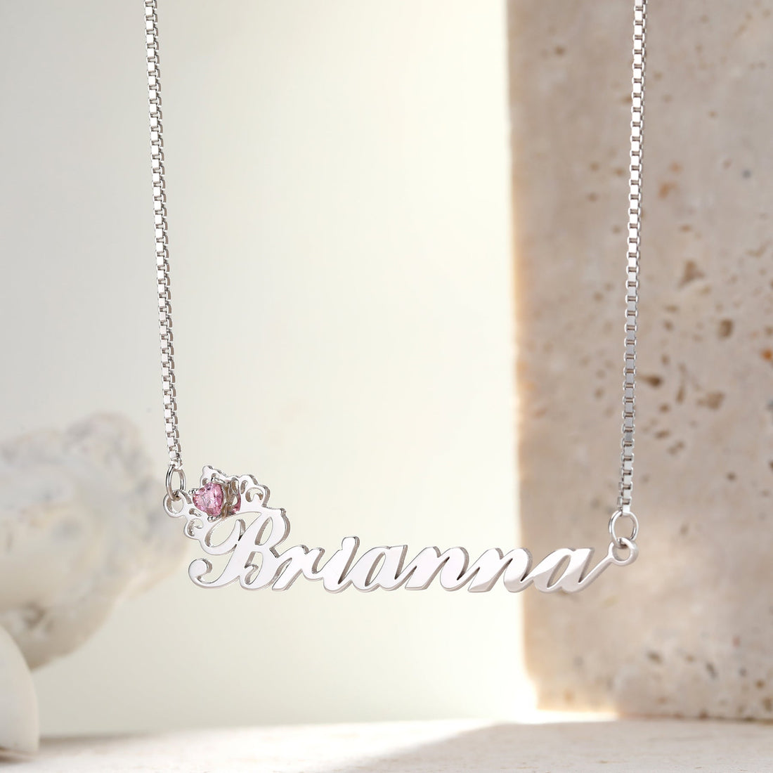 Custom name necklace with birthstone