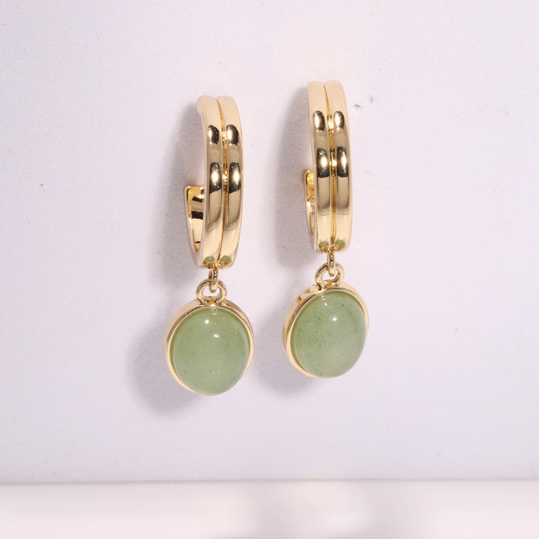 Green Aventurine Hoop Earrings Green Aventurine hoop earrings - 14k Gold Filled earrings - Statement Earrings - Dangle Earrings - Gift for Her - Spiritual Jewelry