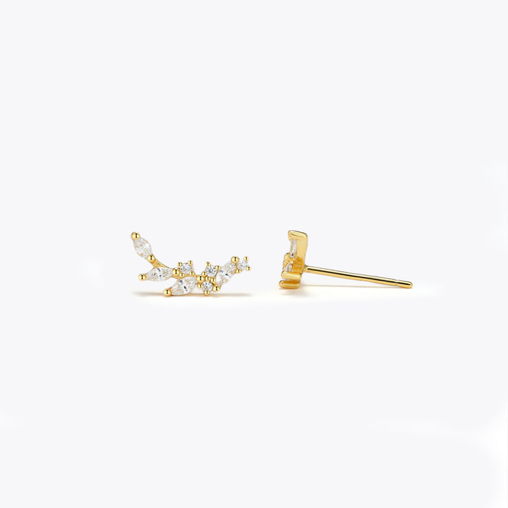 LEAF BRANCH STUD EARRINGS 18k Gold Branch leaf earrings, Piercing earrings, Cartilage Earrings, Hypoallergenic earrings, DaintyStud Earrings, Stones stud earrings