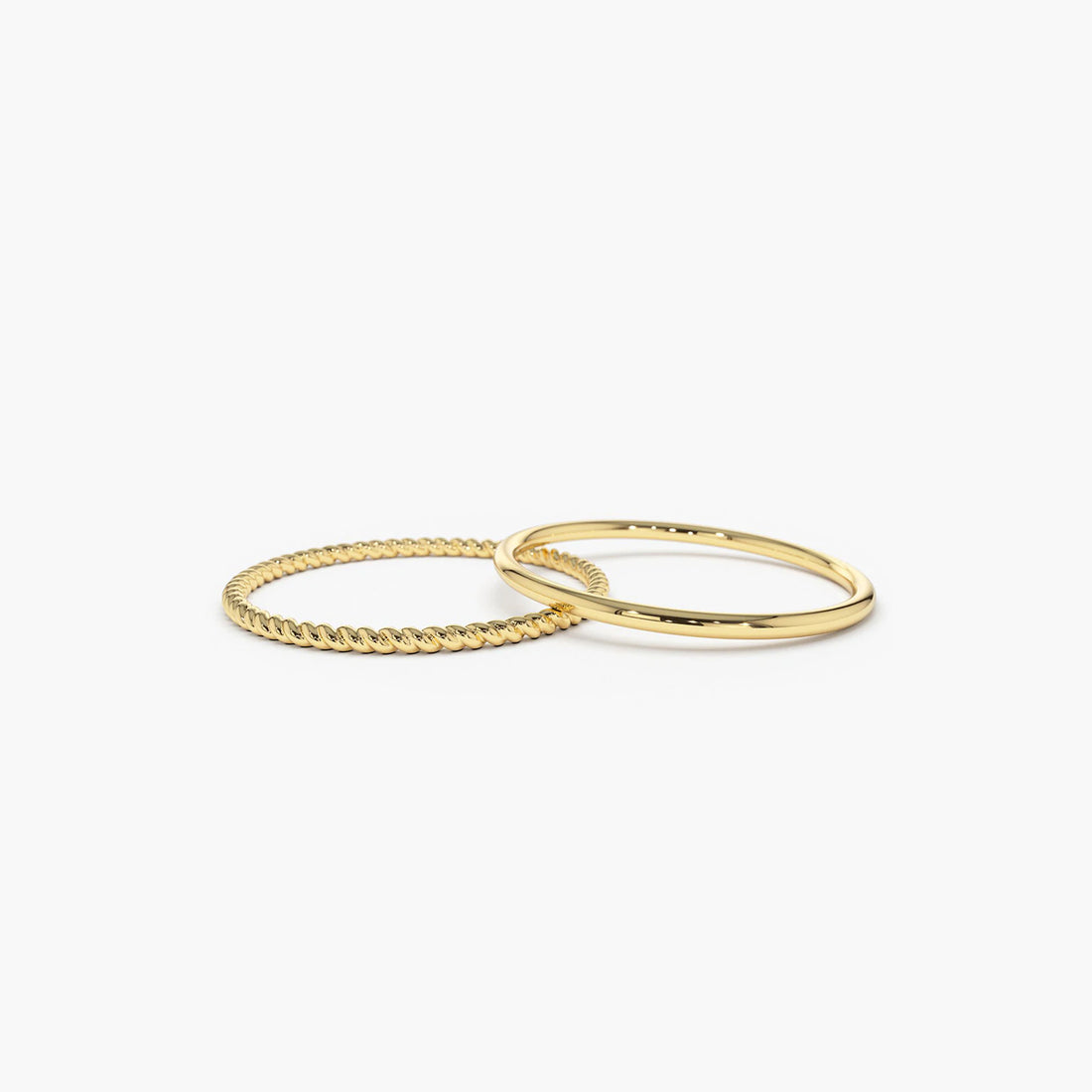 Gold Twisted Rope Ring Set