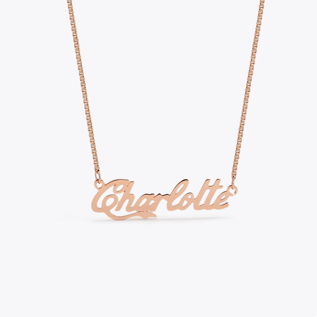 Rose Gold Cursive Custom Name Necklace - Berradas Jewelry