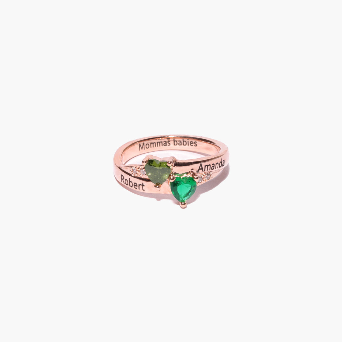 Rose Gold Heart Birthstone Ring