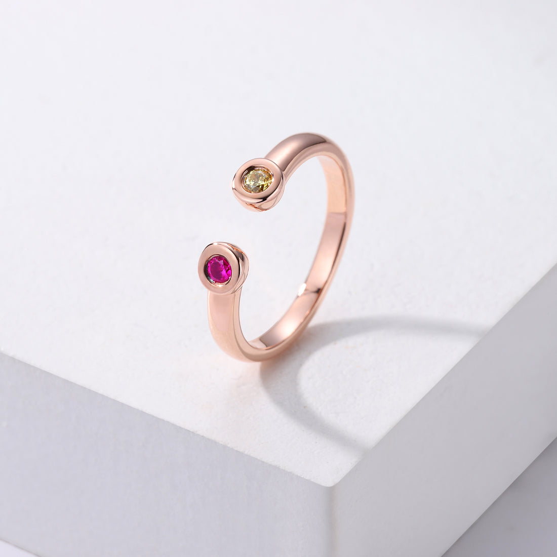 Rose gold birthstone ring - Berradas Jewelry