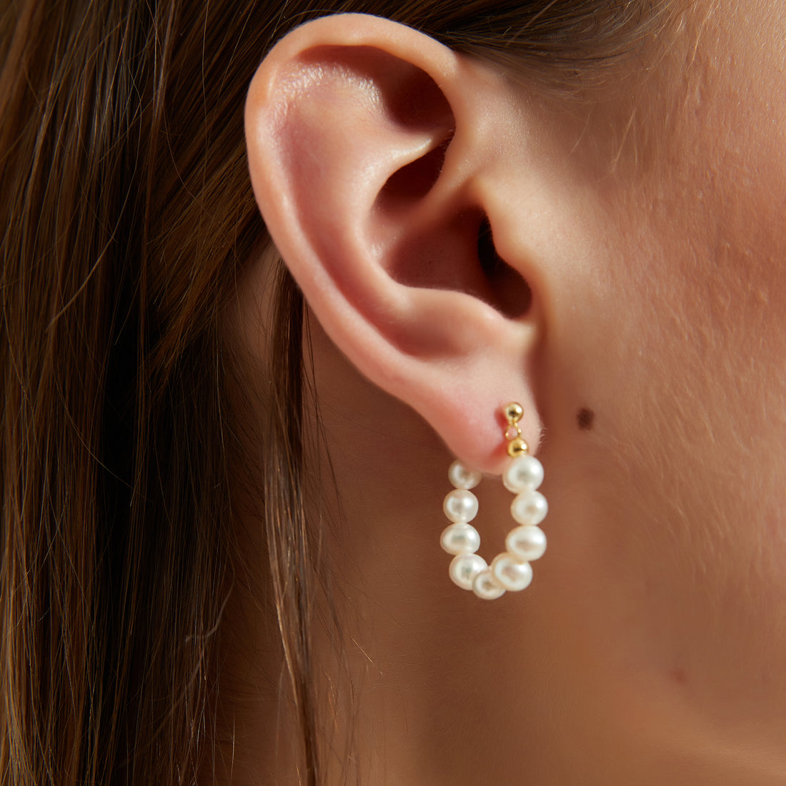 Pearls Hoop Earring