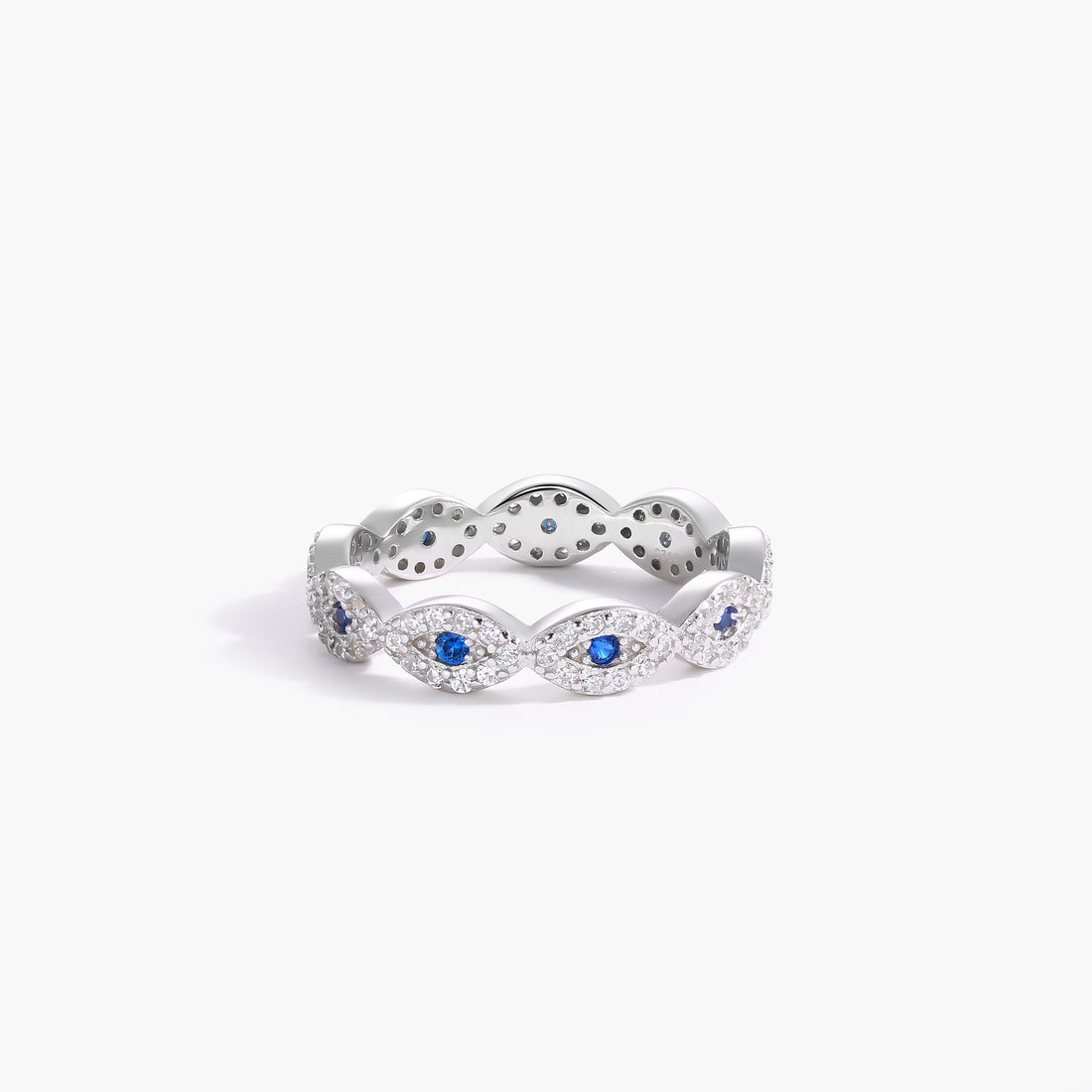 Evil Eye Ring in Silver