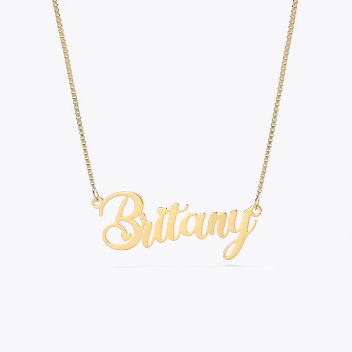 Show your name off with pride with our Cursive Name Necklace in 18k gold, Rose Gold or Sterling Silver. We are happy to provide you a personalized necklace you can treasure forever. 