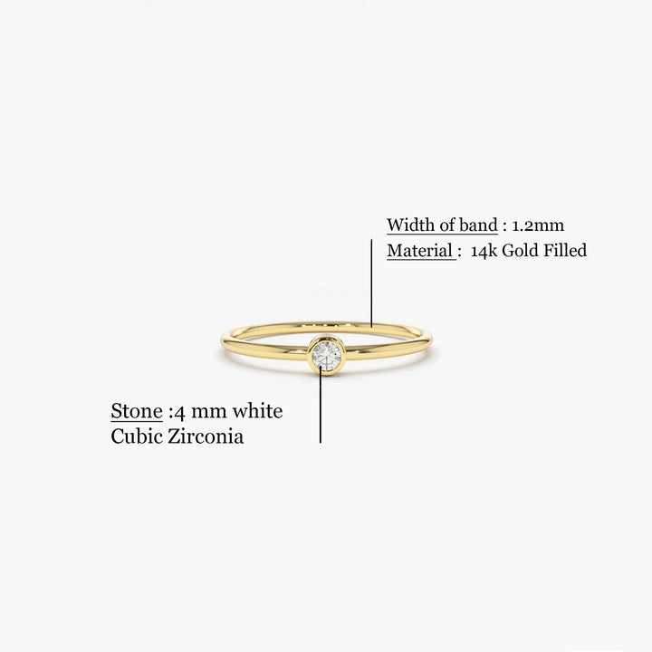 Round solitaire ring