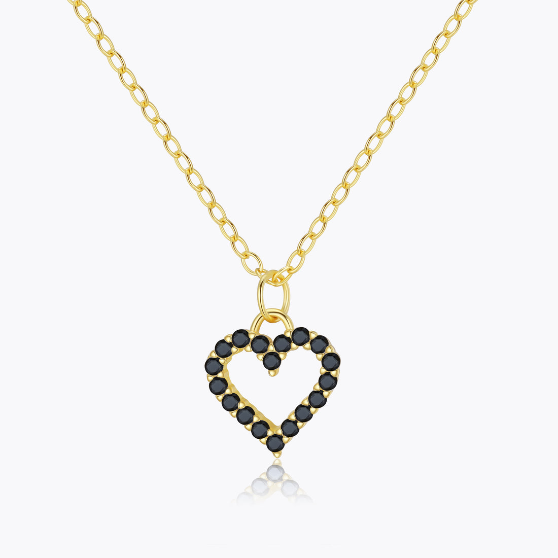 Black heart pendant necklace