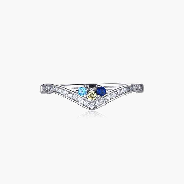 Chevron Birthstone Ring