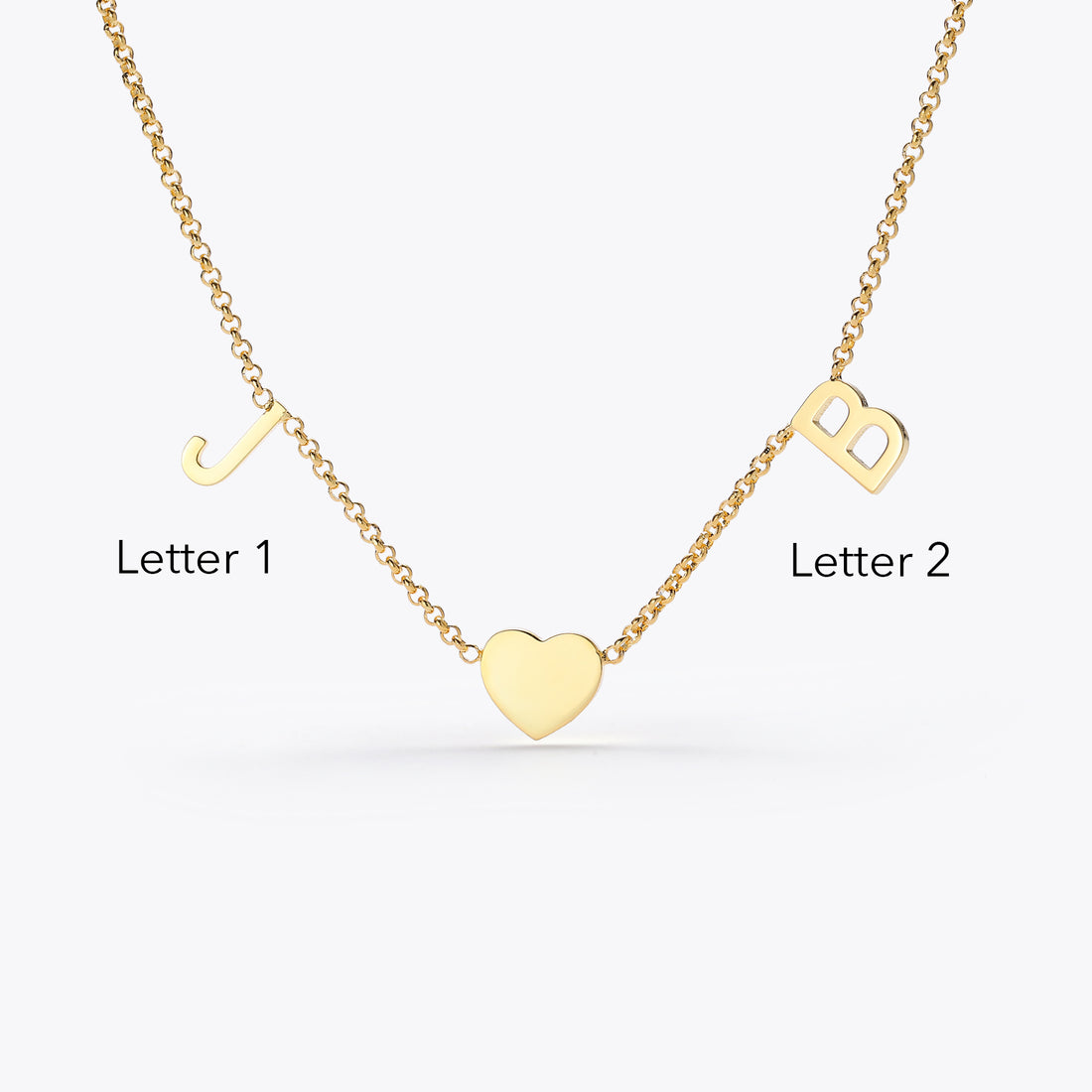 Custom initials gold necklace