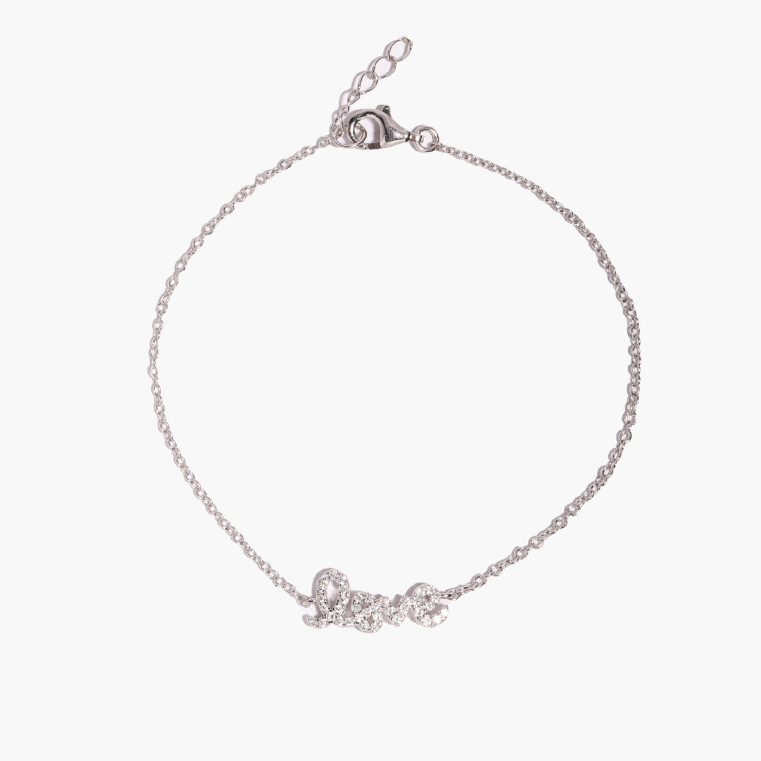 Delicate Love Charm Bracelet in Silver