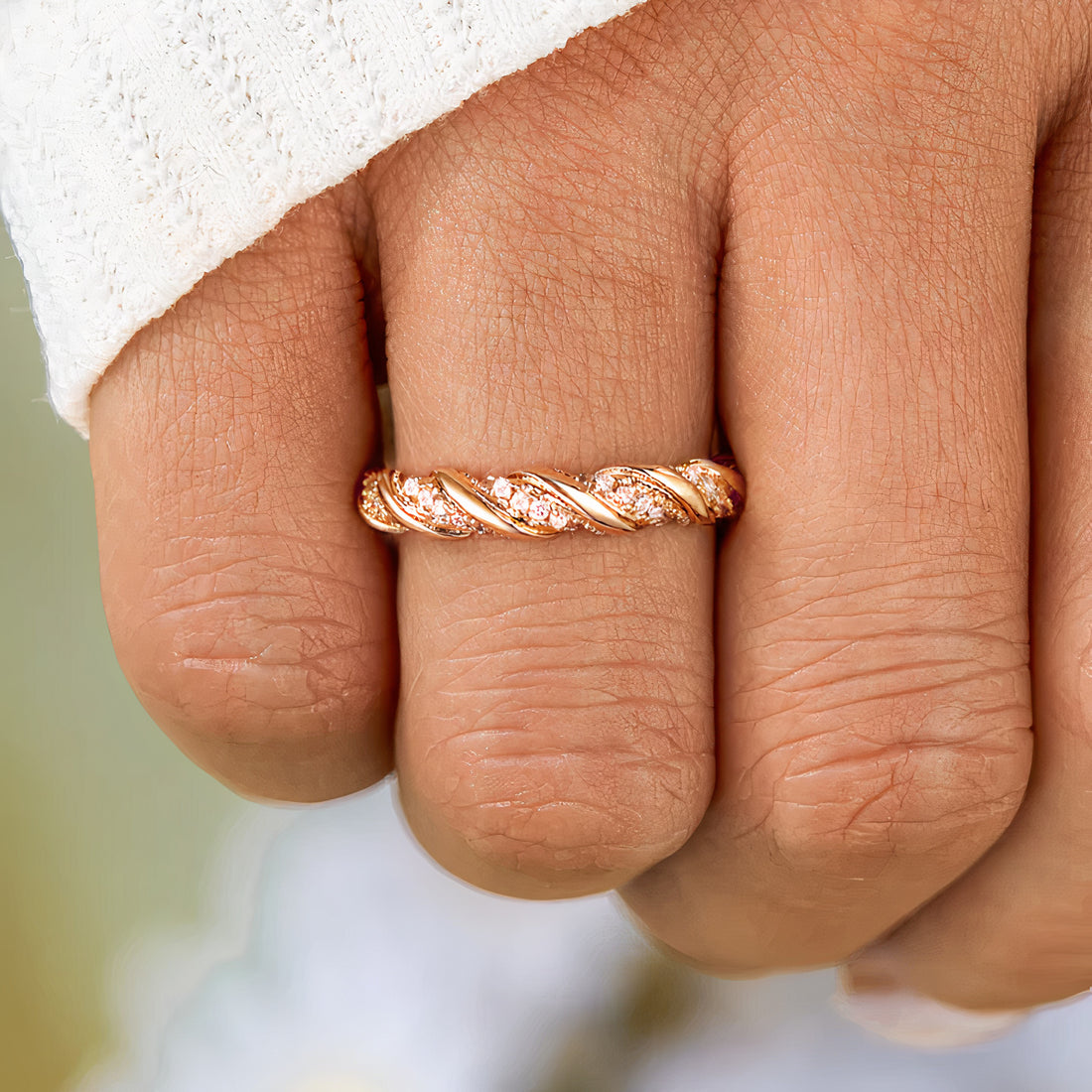 Infinity Twisted Rose Gold Ring